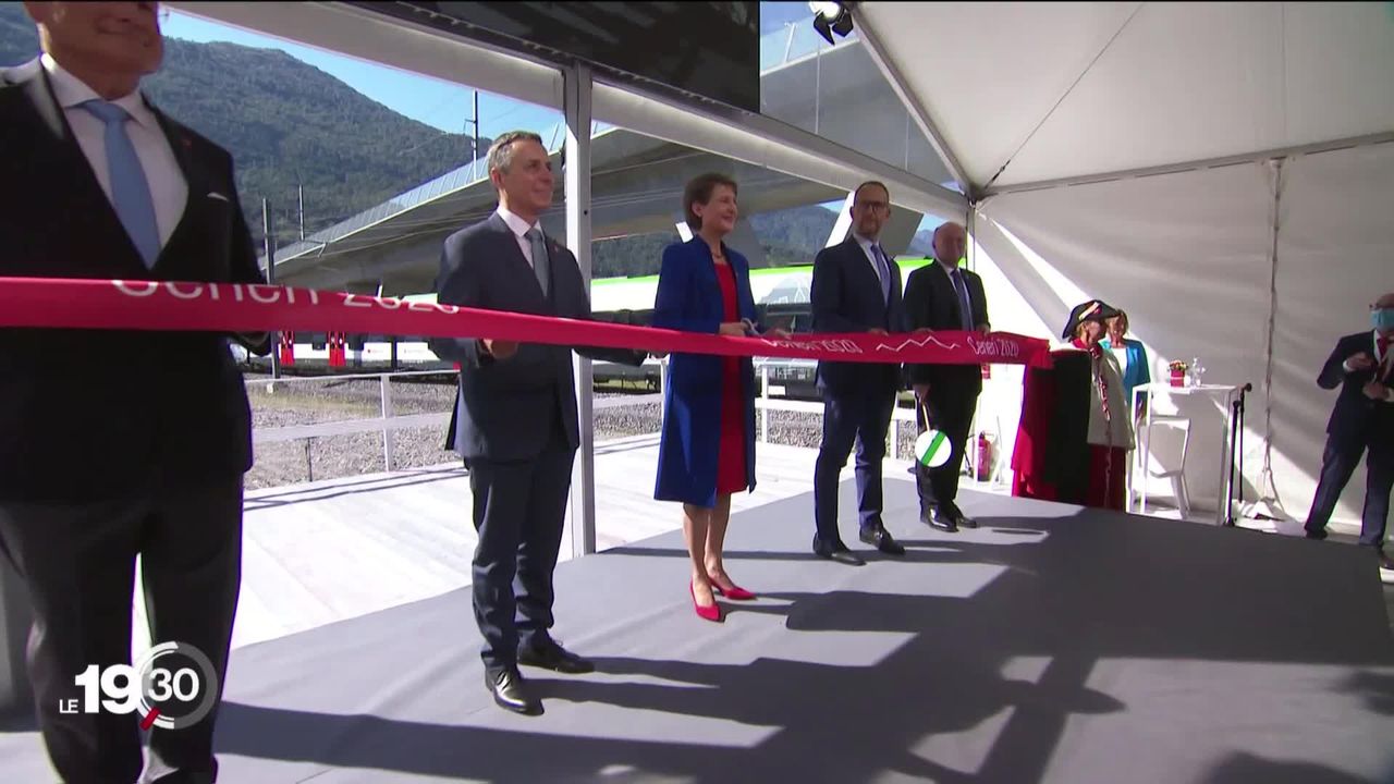 Inauguration du tunnel de base du Ceneri, dernier maillon de la NLFA, nouvelle ligne ferroviaire alpine [RTS]