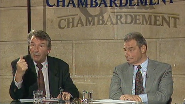 René Felber et Jean-Pascal Delamuraz, défenseurs de la Suisse européenne, 1992 [TSR 1992]