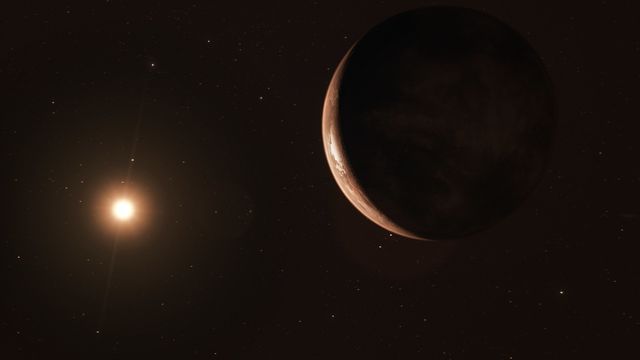 Illustration d'une exoplanète réalisée depuis l'Observatoire européen austral. [ M. Kornmesser - EPA/Keystone]