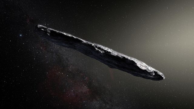 Représentation d'artiste de l'objet interstellaire Oumuamua. 
SOUTHERN OBSERVATORY/M. KORNMESSER
AFP [SOUTHERN OBSERVATORY/M. KORNMESSER - AFP]