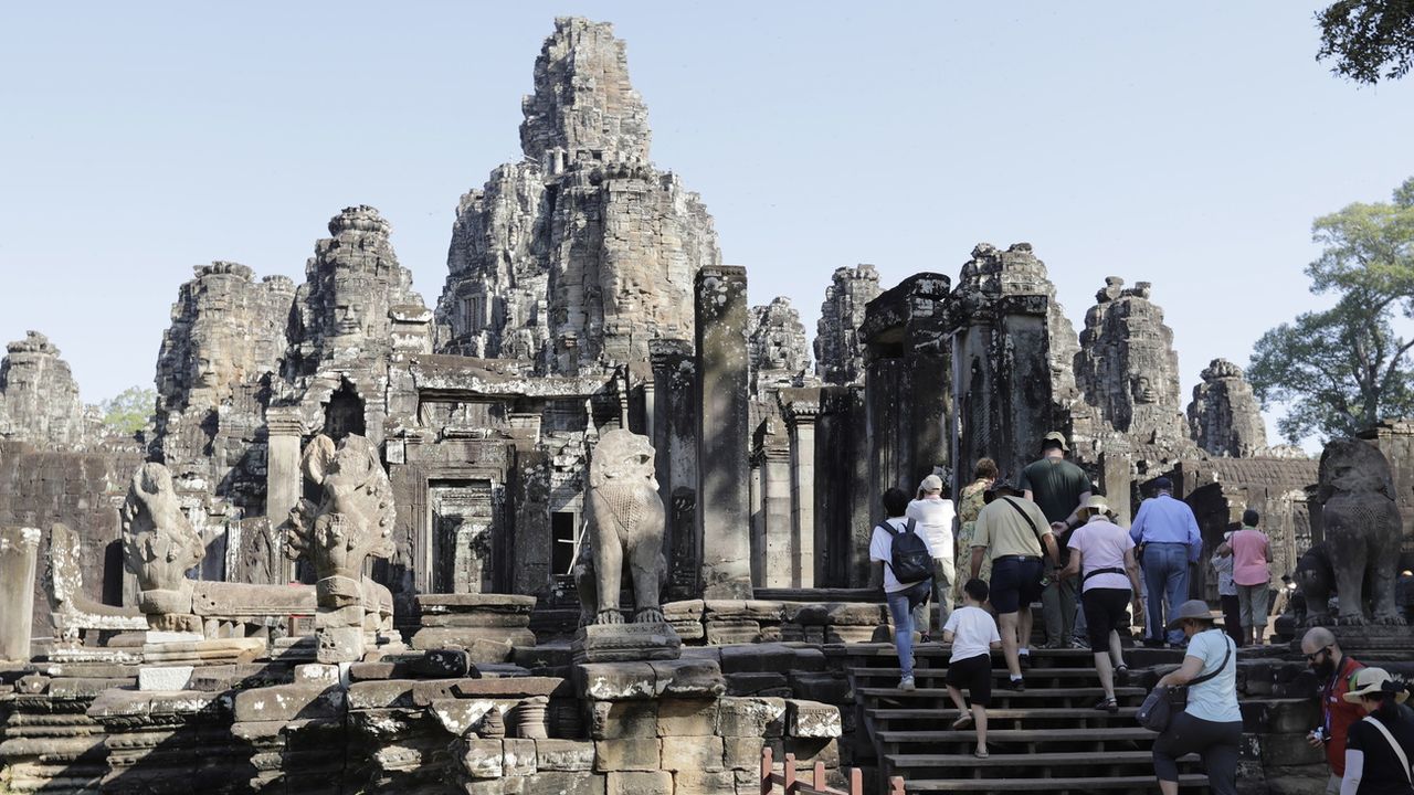 Le temple de Bayon, l'un des édifices du site archéologique d'Angkor au Cambodge. [Mak Remissa - EPA/Keystone]