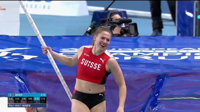 Saut à la perche dames, finale: Angelica Moser (SUI) en or avec un saut à 4m75! [RTS]