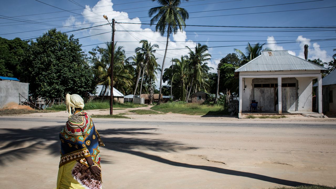 Une femme parcours les rues de la ville de Palma, ville du nord du Mozambique tombée aux mains de groupes djihadiste le samedi 27 mars 2021 (image d'illustration). [John Wessels - AFP]