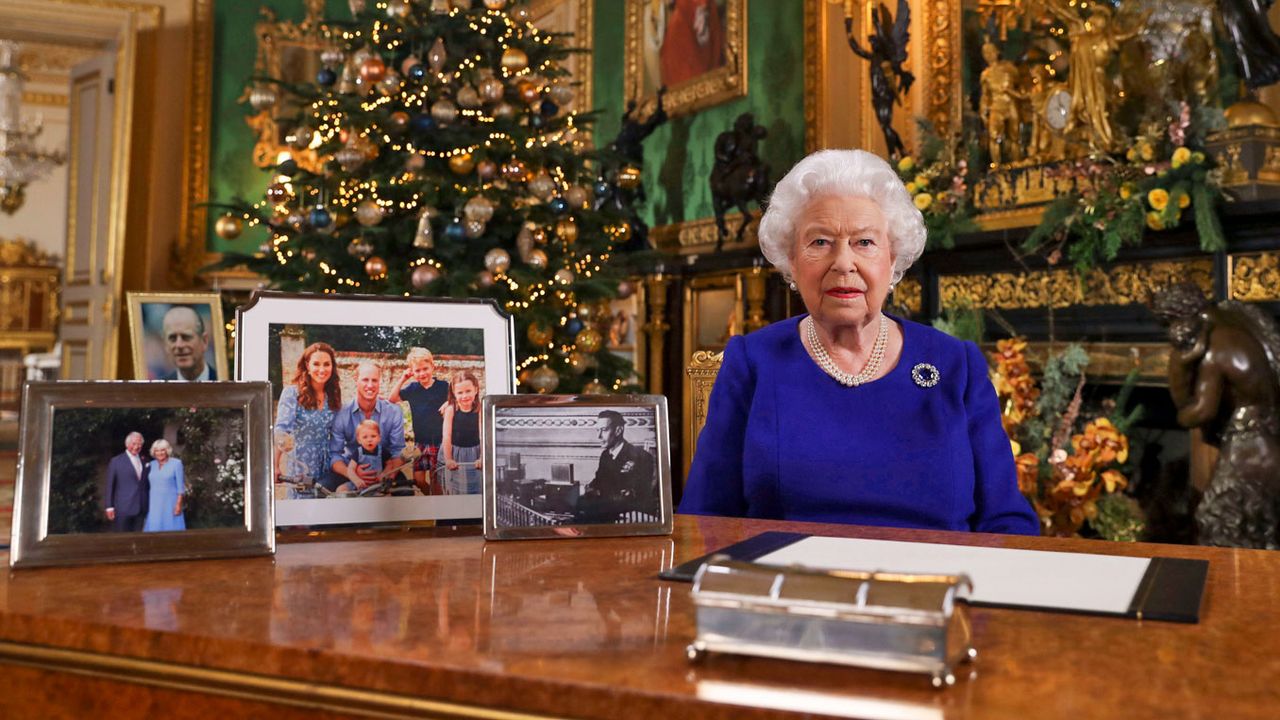 La reine Elizabeth II lors de l'enregistrement de son allocution de Noël, 24.12.2019. [Steve Parsons - Pool/AFP]