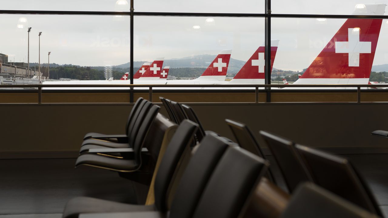 Swiss a effectué presque 84% de vols en moins au 1er trimestre 2021. [Christian Beutler - Keystone]