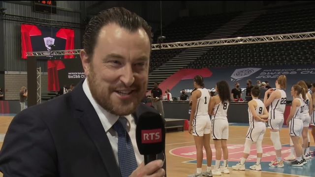Finale dames, Genève Elite – Elfic Fribourg (54-91) : interview de Romain Gaspoz après la victoire [RTS]