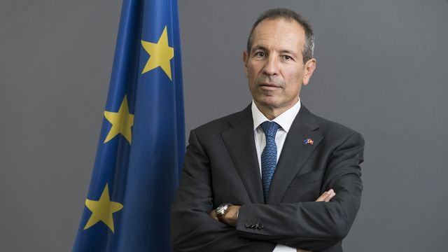 L'ambassadeur de l'Union européenne en Suisse Petros Mavromichalis. [Alessandro della Valle - Keystone]