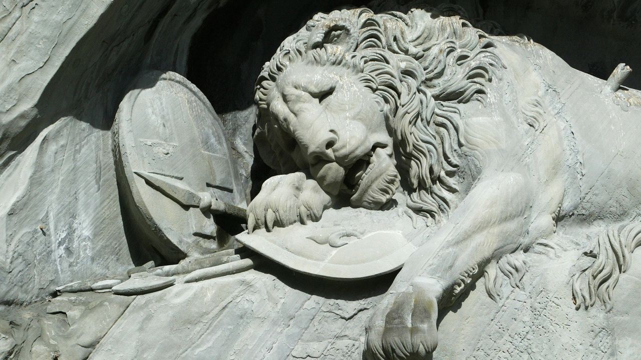 Le 10 août 2021 marque le 200e anniversaire de l’inauguration du Lion de Lucerne, l’un des monuments les plus célèbres de Suisse. [Urs Flueeler  - Keystone]