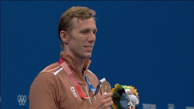 Natation, finale 200m 4 nages messieurs: le podium avec Jeremy Desplanches (SUI) en bronze [RTS]