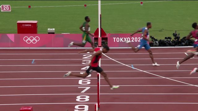 Athlétisme, 200m messieurs: la course de Reais (SUI) qui s'arrête au stade des 1-2 finales [RTS]