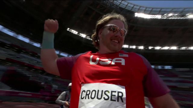 Athlétisme, lancer de poids:  Ryan Crouser (USA) s'impose avec un lancer à 23.30 [RTS]