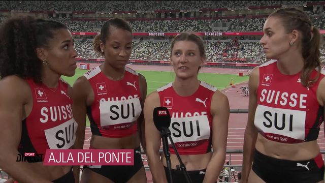 Athlétisme, 4x100: les Suissesses à l'interview après leur quatrième place [RTS]