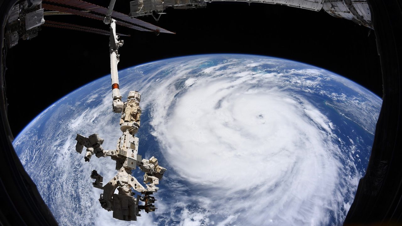 L'ouragan Ida sur le Golfe du Mexique vu depuis l'ISS, le 29 août 2021. [European Space Agency - Keystone/epa]