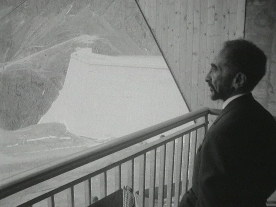 Hailé Sélassié à la Grande Dixence en 1965. [RTS]