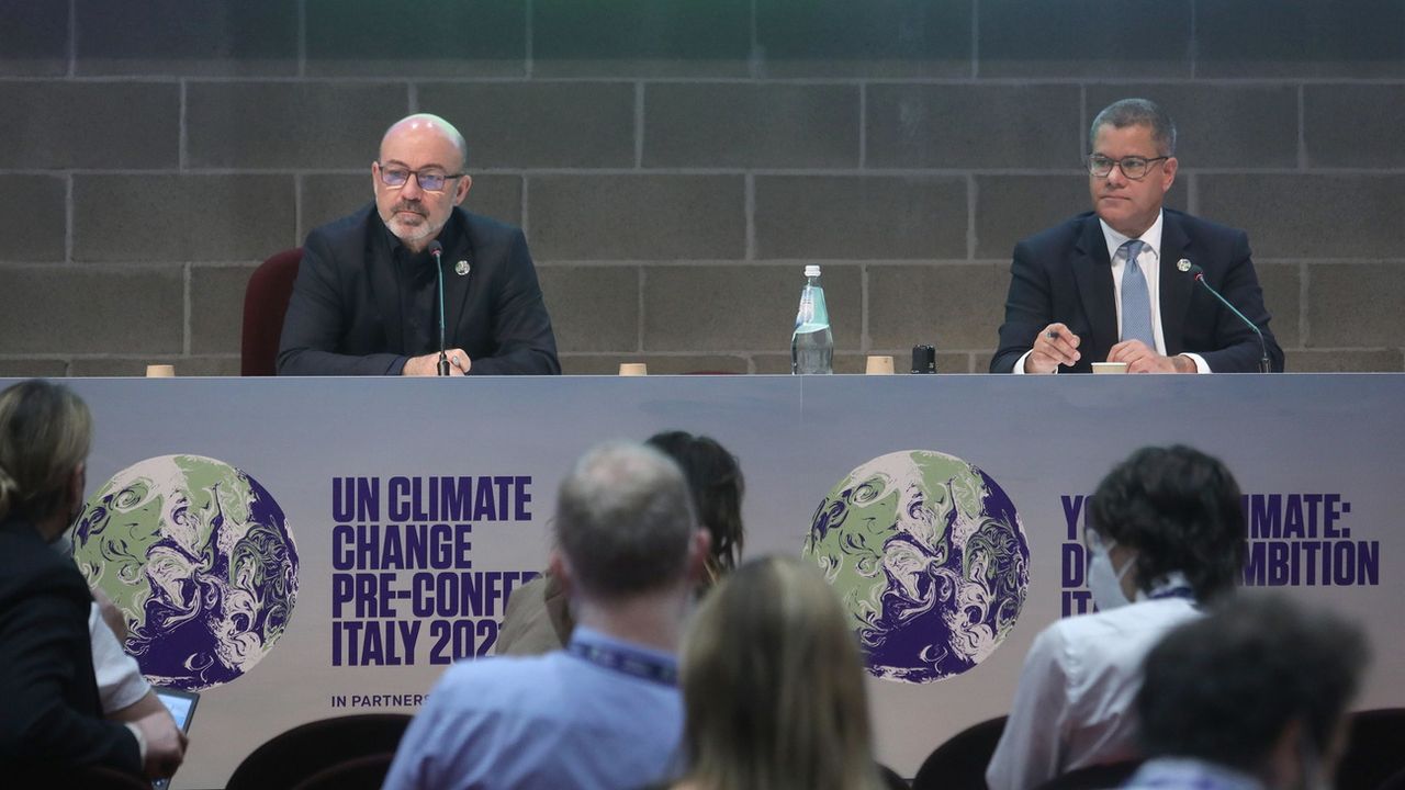 Les représentants d'une cinquantaine de pays ont participé à Milan à un "tour de chauffe" censé mettre à plat les sujets brûlants qui seront abordés lors de la prochaine COP26. [COP26 - Keystone/EPA]