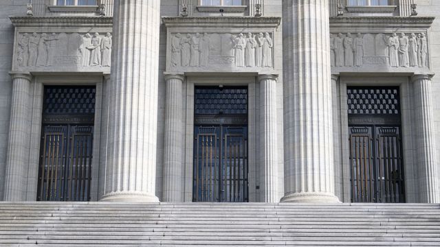L'entrée du Tribunal fédéral à Montbenon à Lausanne. [Laurent Gillieron - Keystone]