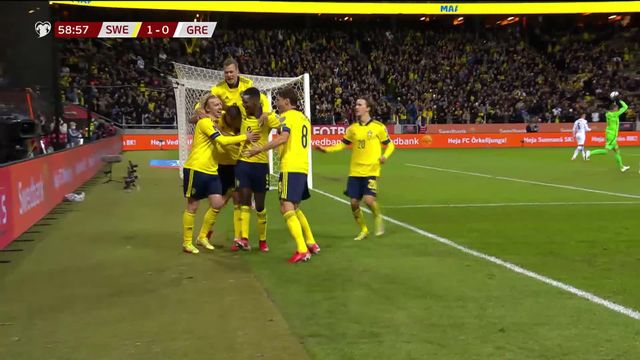 Gr.B, Suède – Grèce (2-0): la Suède toujours en tête du groupe B devant l’Espagne [RTS]
