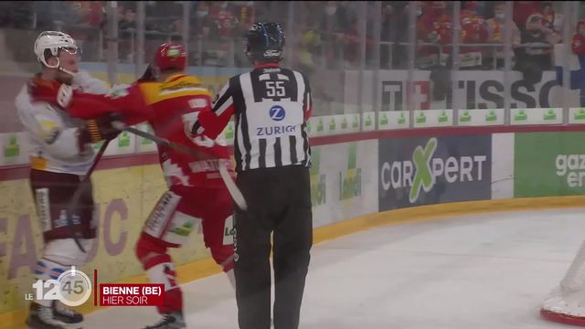 Hockey: Genève-Servette gagne au forceps à Bienne (1-3) et Lausanne ne fait pas de cadeau à Ajoie (1-6) [RTS]