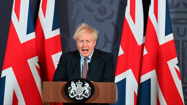 Le Premier ministre britannique Boris Johnson après l'annonce d'un accord entre son pays et l'Union Européenne. [Paul Grover - Pool Photo/AP/Keystone]