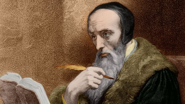 Portrait de Jean Calvin (1509-1564). [Isadora/Leemage - AFP]