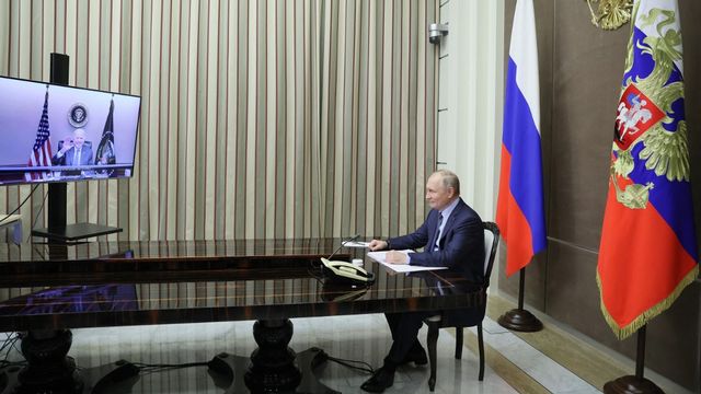 Vladimir Poutine lors de son entretien par vidéo avec Joe Biden, 07.12.2021. [Mikhail Metzel - Sputnik/AFP]