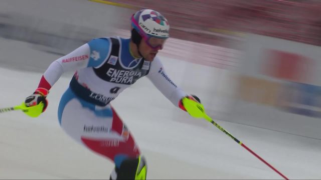 Zagreb (CRO), slalom messieurs, 1re manche: Daniel Yule (SUI) [RTS]