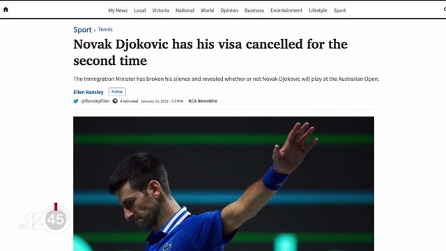 Après l'annulation de son visa, Novak Djokovic obtient la suspension de son exclusion du territoire australien [RTS]