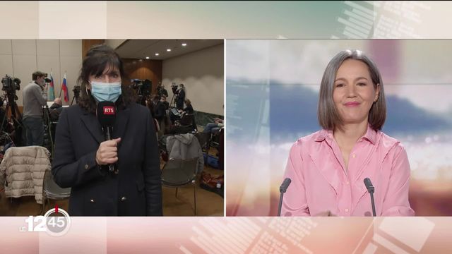 La journaliste Annabelle Durand en direct du sommet de Genève sur l'Ukraine [RTS]