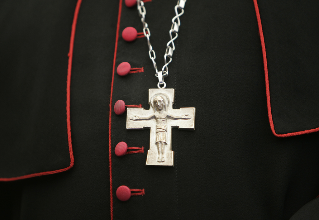 Détail de la croix d'un évêque aux Journées catholiques allemandes à Osnabrück en 2008.