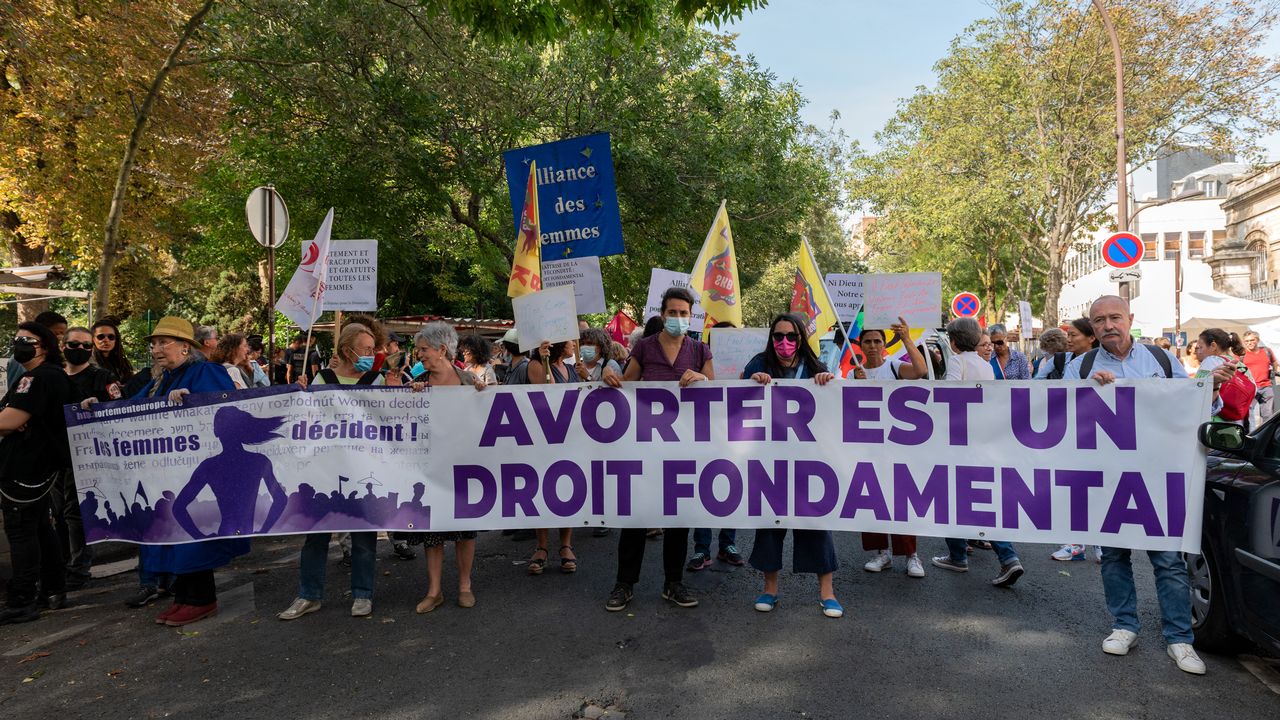 Des manifestantes en faveur du droit à l'avortement en France. [Hans Lucas - AFP]