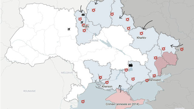 La carte du conflit en Ukraine. [RTS]