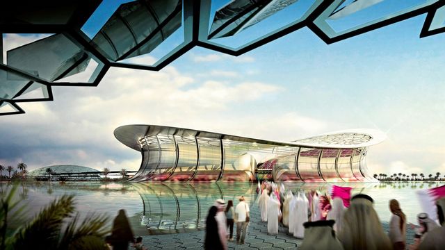 Une image distribuée par le Comité de candidature de Qatar 2022 pour la Coupe du Monde de la FIFA, le 6 décembre 2010, montre une vue générale du nouveau stade Lusail Iconic à Lusail City, au Qatar, où se déroulera la Coupe du Monde de la FIFA 2022. [EPA/QATAR 2022 WORLD CUP BID COMMITTEE/KEYSTONE]