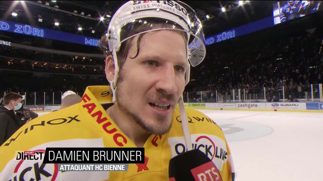 1-4, match 7, Zurich – Bienne (3-1) : interview de Damien Brunner après la rencontre [RTS]