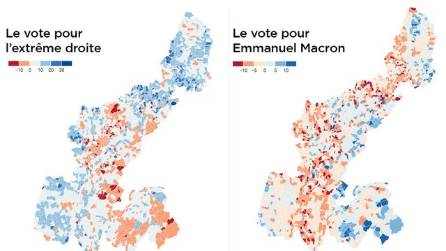 La carte des votes en France voisine. [RTS]