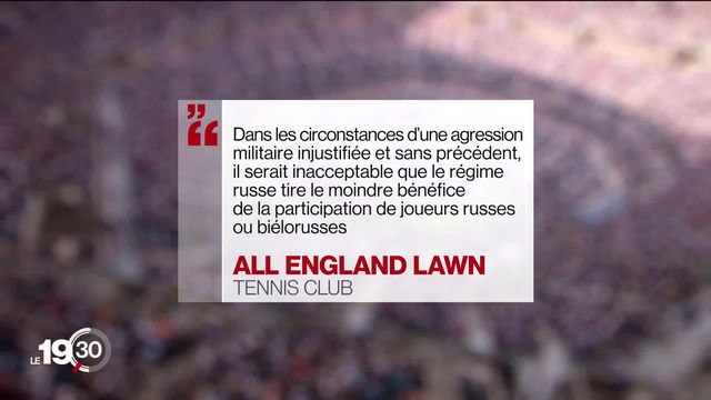 Tennis: Le tournoi de Wimbledon exclut les Russes et les Biélorusses pour protester contre la guerre en Ukraine [RTS]