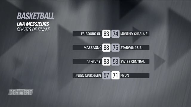 Basketball, LNA messieurs, 1-4 de finale: résultats de la soirée [RTS]