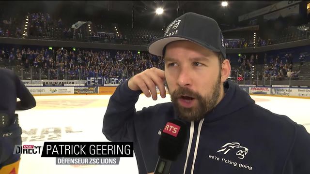 Finale, match 5, Zoug - Zurich (4-1) : l'interview de Patrick Geering [RTS]