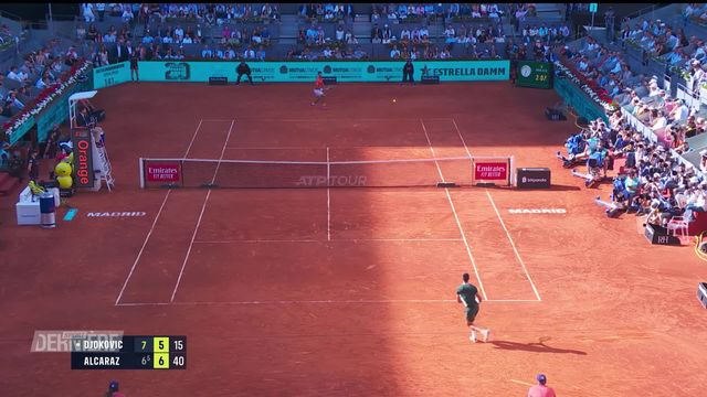 Tennis, ATP Madrid, 1-2 finale : Carlos Alcaraz (ESP) se débarrasse de Novak Djokovic et se hisse et finale [RTS]