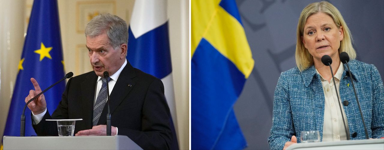 Se espera que el presidente finlandés, Sauli Niinisto, y la primera ministra sueca, Magdalena Andersson, decidan en los próximos días si se unen a la OTAN al margen de la guerra en Ucrania. [Frank Augstein/Ritzau Scanpix - AFP]