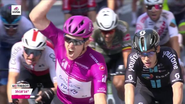 Giro, 13e étape, San Remo - Cuneo: victoire du sprinteur Arnaud Démare (FRA) [RTS]