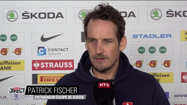 Groupe A, Suisse - France (5-2): Patrick Fischer (entraîneur de l'équipe de Suisse) à l'interview et annonce la fin du tournoi pour Tristan Scherwey [RTS]