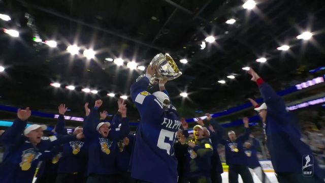Finale, Finlande - Canada (4-3): malgré un retour des Canadiens dans le temps réglementaire, les Finlandais remportent leur 4e titre mondial en prolongations ! [RTS]