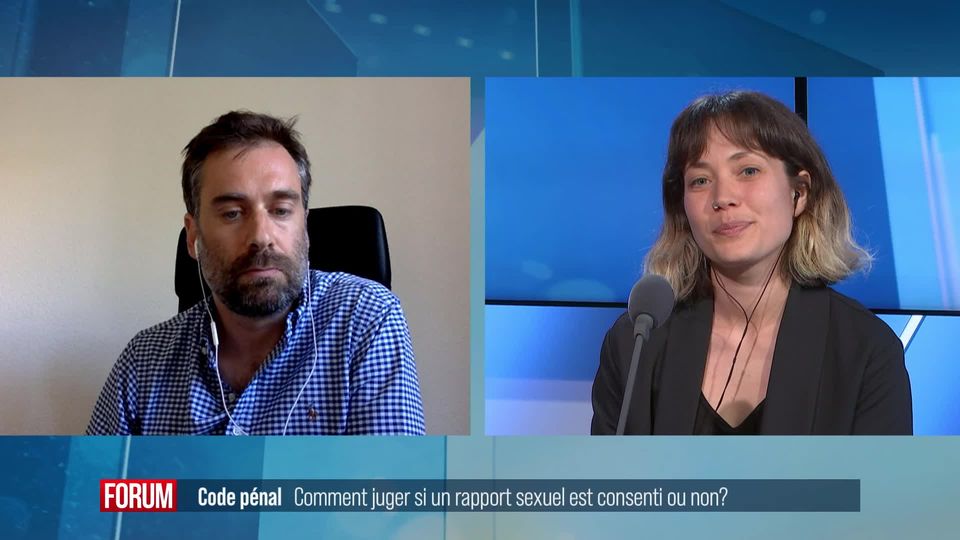 Council of States discusses redefinition of rape in criminal code: discussion between Clara Schneuwly and Loïc Parein [RTS]