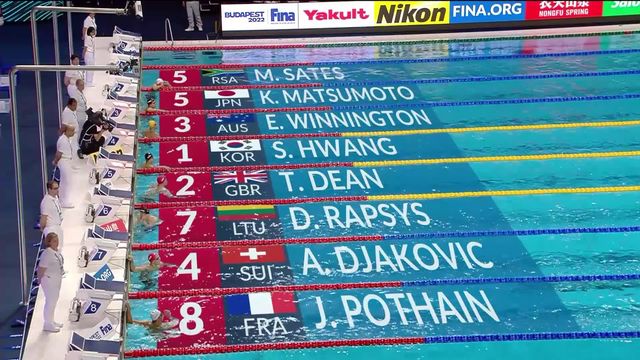 1-2, 200m freestyle messieurs: Antonio Djakovic (SUI) finit 4e [RTS]
