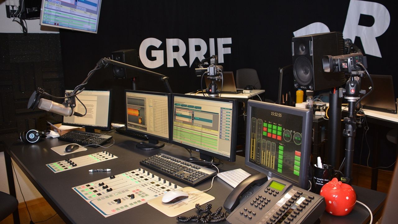 Le studio de la radio privée Grrif à Delémont en 2015. [Gaël Klein - RTS]