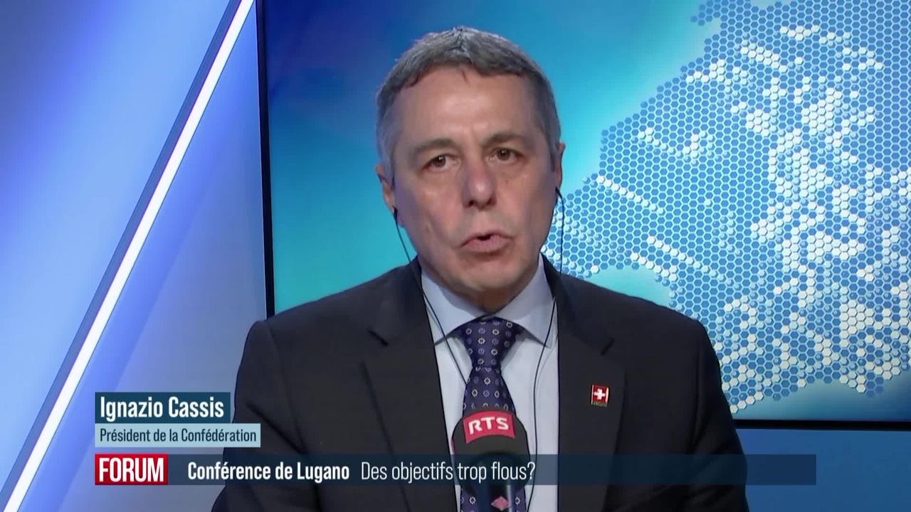 Conférence de Lugano sur la reconstruction de l'Ukraine, des objectifs trop flous? Interview d'Ignazio Cassis [RTS]