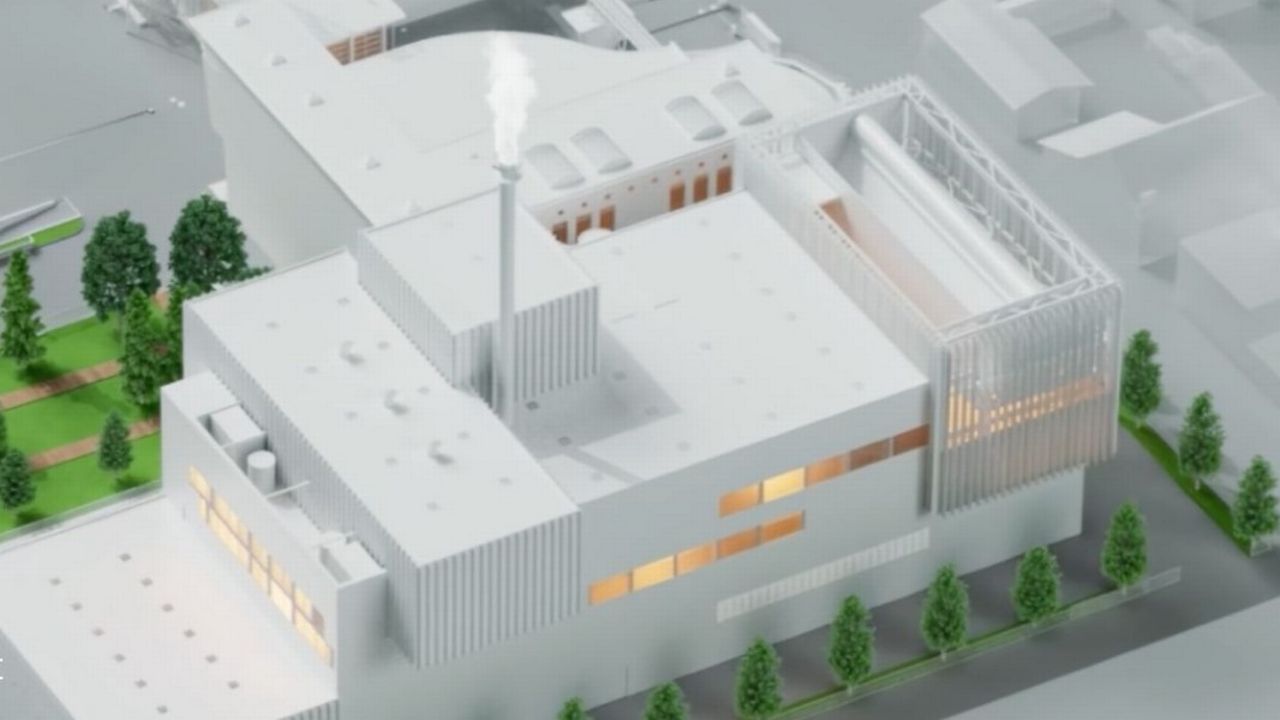 Maquette non définitive pour le projet de grande usine d'incinération de déchets à La Chaux-de-Fonds. [Vadec]