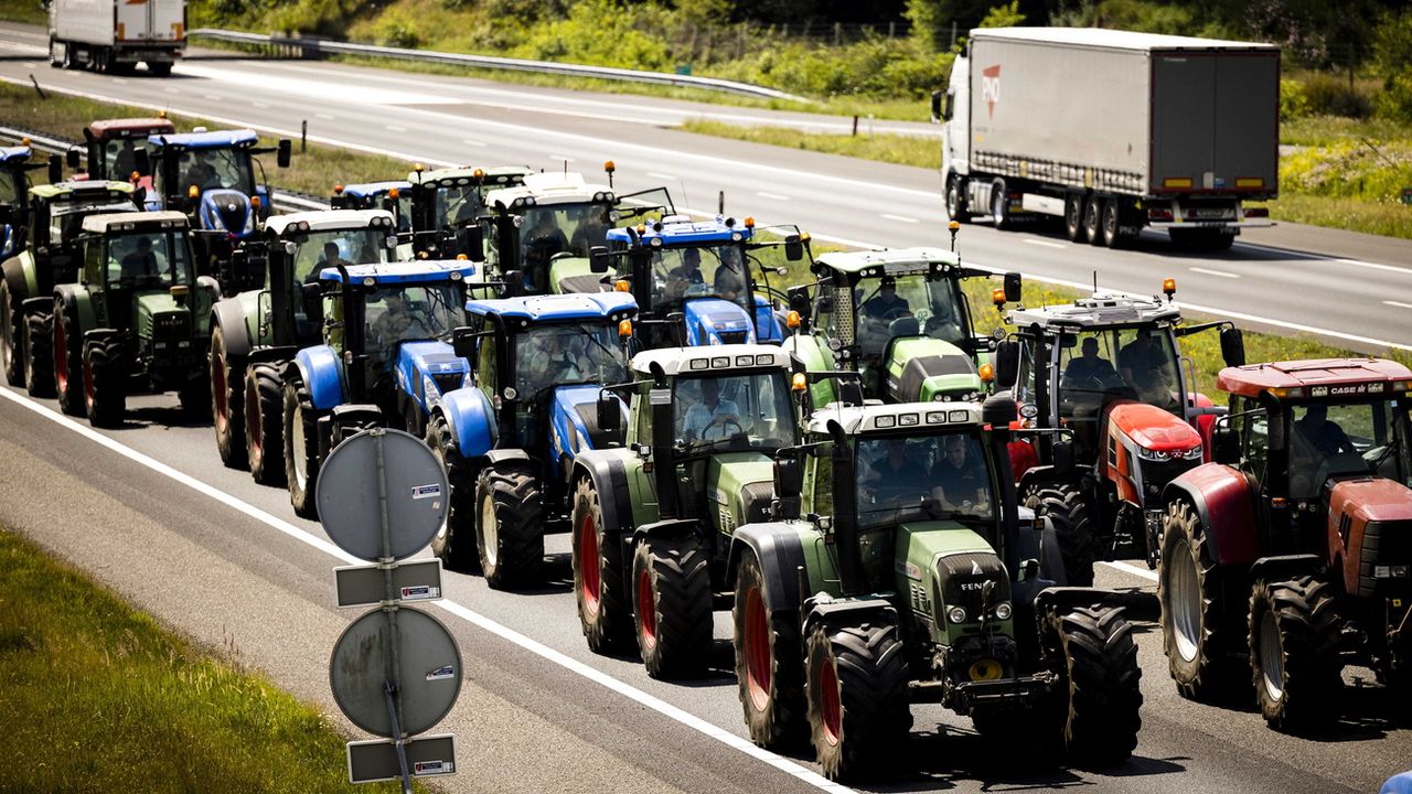 Des agriculteurs néerlandais bloquent une autoroute pour protester contre le gouvernement. [Rob Engelaar - EPA]