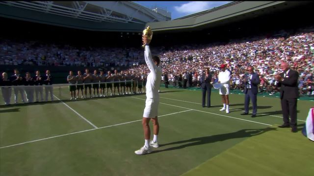 Finale, N. Djokovic - N. Kyrgios (AUS) (4-6, 6-3, 6-4, 7-6): Novak Djokovic (SRB) remporte son 21e titre du Grand Chelem et son 7e Wimbledon [RTS]