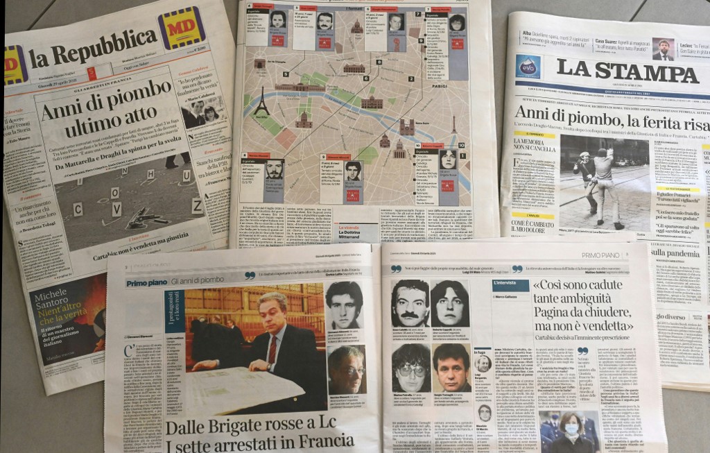 Italian newspapers, left and right, took the decision of the French courts unfavorably to refuse the extradition of some former members of the Red Brigades. [VINCENZO PINTO - AFP]